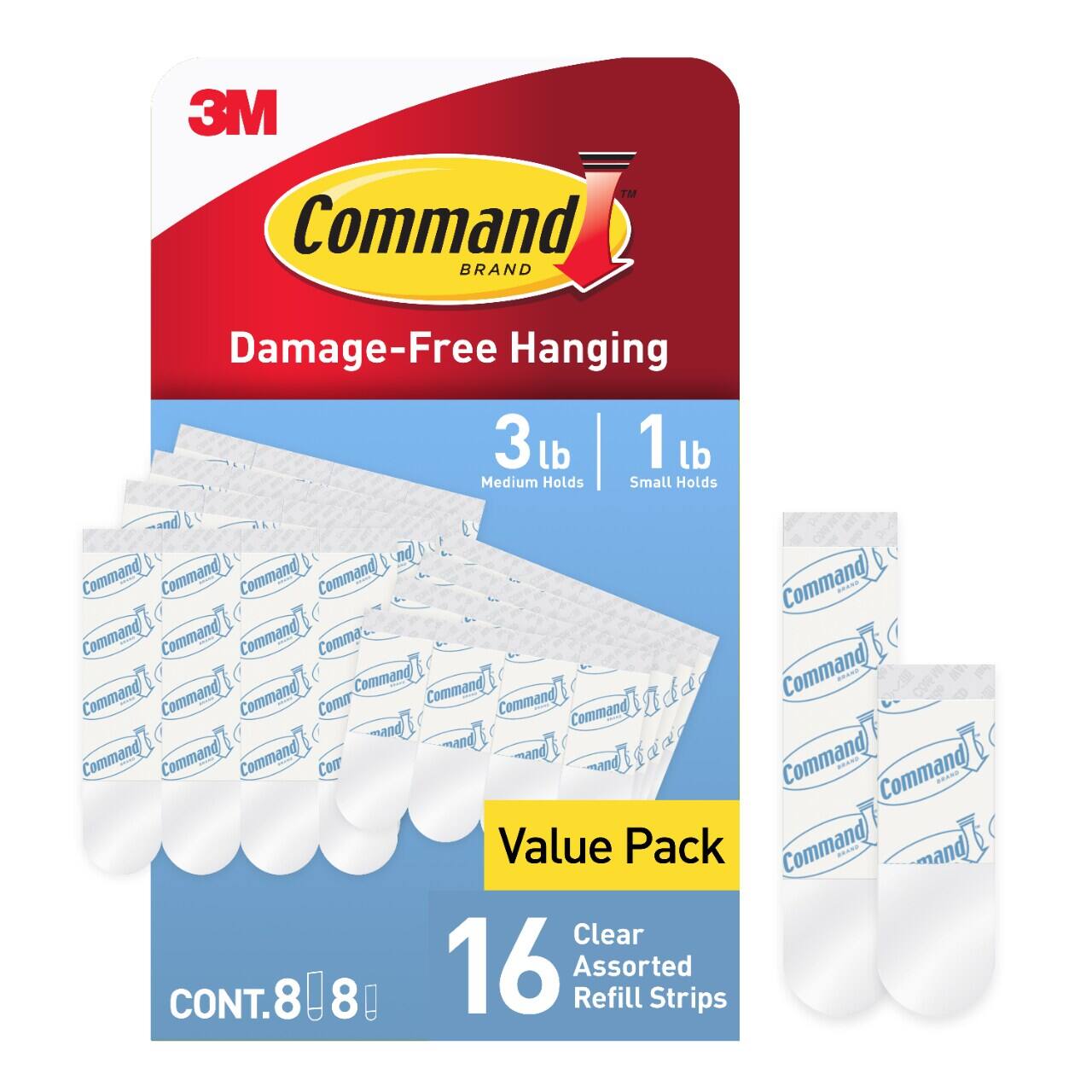Command™ Mixed Clear Replacement Strips, 16ct.